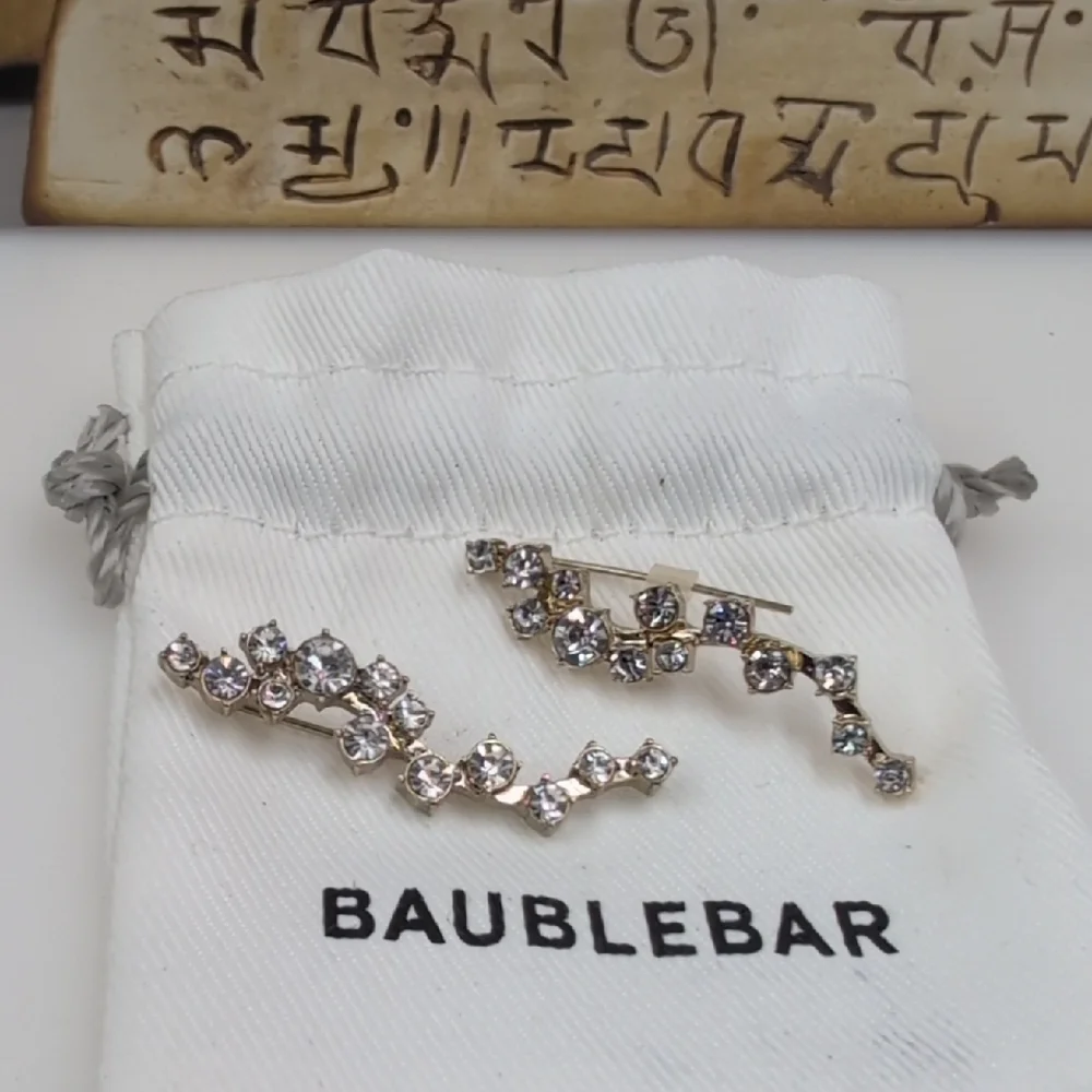 BaubleBar Gold and Silver Crystal Ear Climbers